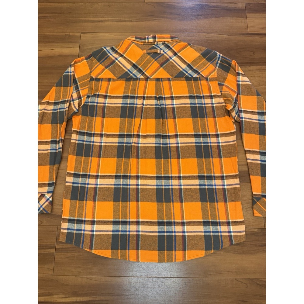 Legendary Whitetails Flannel Shirt Orange Plaid Button Up Cotton Mens Size Large - Picture 7 of 11